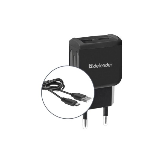 Зарядний пристрій Defender UPС-21 2xUSB,5V/2.1А кабель microUSB (83581) Зарядний пристрій Defender UPС-21 2xUSB,5V/2.1А кабель microUSB (83581)