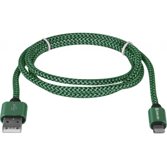 Дата кабель USB 2.0 AM to Lightning 1.0m ACH01-03T 2.1A green Defender (87810) Дата кабель USB 2.0 AM to Lightning 1.0m ACH01-03T 2.1A green Defender (87810)