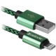 Дата кабель USB 2.0 AM to Lightning 1.0m ACH01-03T 2.1A green Defender (87810) Дата кабель USB 2.0 AM to Lightning 1.0m ACH01-03T 2.1A green Defender (87810)