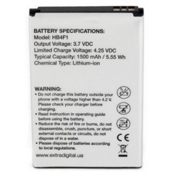 Акумуляторна батарея Extradigital Huawei HB4F1 1500 mAh (BMH6434) Акумуляторна батарея Extradigital Huawei HB4F1 1500 mAh (BMH6434)