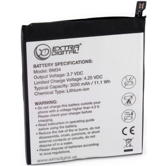 Акумуляторна батарея Extradigital Xiaomi Mi Note Pro (BM34) 3000 mAh (BMX6442) Акумуляторна батарея Extradigital Xiaomi Mi Note Pro (BM34) 3000 mAh (BMX6442)