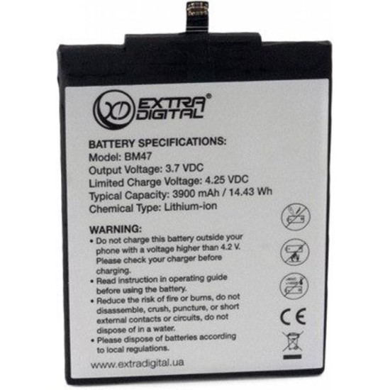 Акумуляторна батарея Extradigital Xiaomi Redmi 3 (BM47) 3900 mAh (BMX6451) Акумуляторна батарея Extradigital Xiaomi Redmi 3 (BM47) 3900 mAh (BMX6451)