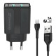 Зарядний пристрій Grand-X CH-15T 5V 2,4A 2USB Black + cable USB -> Type-C (CH-15T) Зарядний пристрій Grand-X CH-15T 5V 2,4A 2USB Black + cable USB -> Type-C (CH-15T)