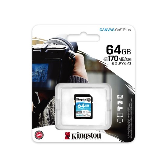 Карта памяти Kingston 64GB SDXC class 10 UHS-I U3 Canvas Go Plus (SDG3/64GB) Карта памяти Kingston 64GB SDXC class 10 UHS-I U3 Canvas Go Plus (SDG3/64GB)