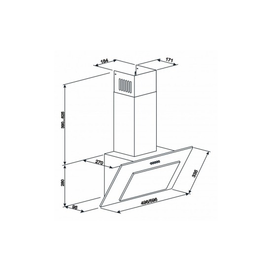 Витяжка кухонна Eleyus VERTICAL 1000 50 WH Витяжка кухонна Eleyus VERTICAL 1000 50 WH