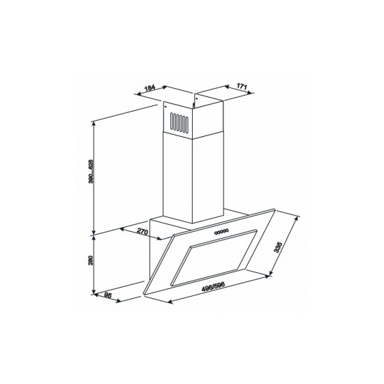 Вытяжка кухонная Eleyus VERTICAL 1000 60 WH Вытяжка кухонная Eleyus VERTICAL 1000 60 WH