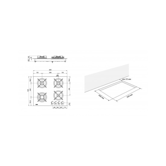 Варочна поверхня Eleyus ASTRA 60 WH CF Варочна поверхня Eleyus ASTRA 60 WH CF