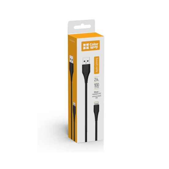 Дата кабель USB 2.0 AM to Lightning 1.0m black ColorWay (CW-CBUL024-BK) Дата кабель USB 2.0 AM to Lightning 1.0m black ColorWay (CW-CBUL024-BK)