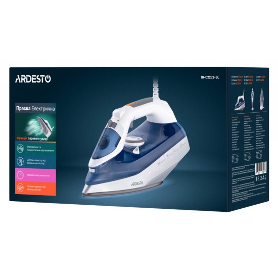 Праска Ardesto IR-C2232-BL /2200Вт /320мл/пар/ самоочищення/антикапля /кера (IR-C2232-BL) Праска Ardesto IR-C2232-BL /2200Вт /320мл/пар/ самоочищення/антикапля /кера (IR-C2232-BL)