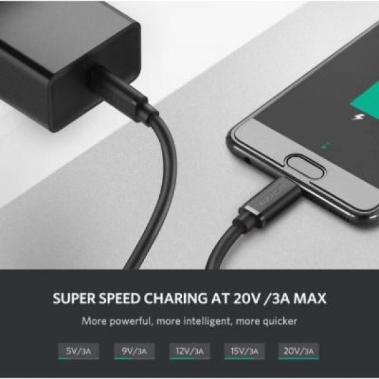 Дата кабель USB-C to USB-C 2.0m US286 3A Black Ugreen (10306) Дата кабель USB-C to USB-C 2.0m US286 3A Black Ugreen (10306)