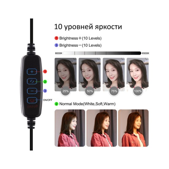 Набор блогера Puluz Ring USB LED lamp 10"+ tripod 1.1m (PKT3053B) Набор блогера Puluz Ring USB LED lamp 10"+ tripod 1.1m (PKT3053B)