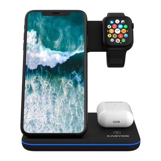 Зарядное устройство Canyon 3in1 Wireless charger (CNS-WCS303B) Зарядное устройство Canyon 3in1 Wireless charger (CNS-WCS303B)