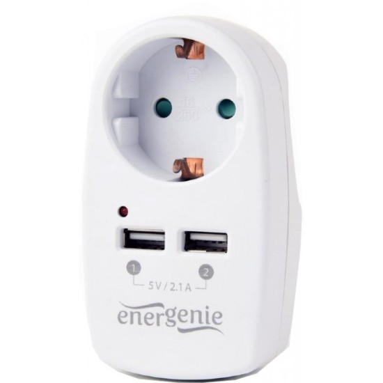 Зарядний пристрій EnerGenie 2 USB x 2.1A (EG-ACU2-02) Зарядний пристрій EnerGenie 2 USB x 2.1A (EG-ACU2-02)