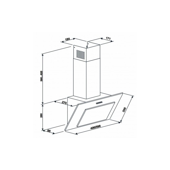 Вытяжка кухонная Eleyus VERTICAL 1000 50 BG Вытяжка кухонная Eleyus VERTICAL 1000 50 BG