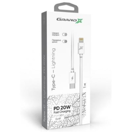 Дата кабель USB TypeC to Lightning Grand-X (CL-07) Дата кабель USB TypeC to Lightning Grand-X (CL-07)
