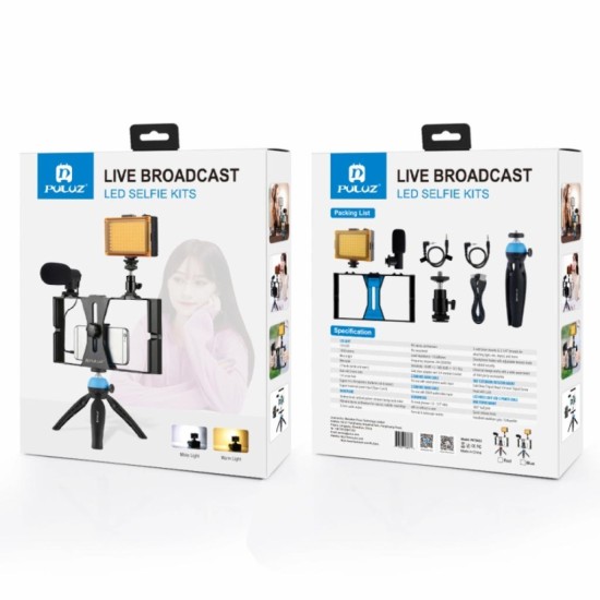 Набір блогера Puluz 4in1 (light, mount, phone holder, microphone) (PKT3023) Набір блогера Puluz 4in1 (light, mount, phone holder, microphone) (PKT3023)