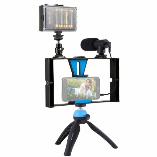 Набір блогера Puluz 4in1 (light, mount, phone holder, microphone) (PKT3023) Набір блогера Puluz 4in1 (light, mount, phone holder, microphone) (PKT3023)